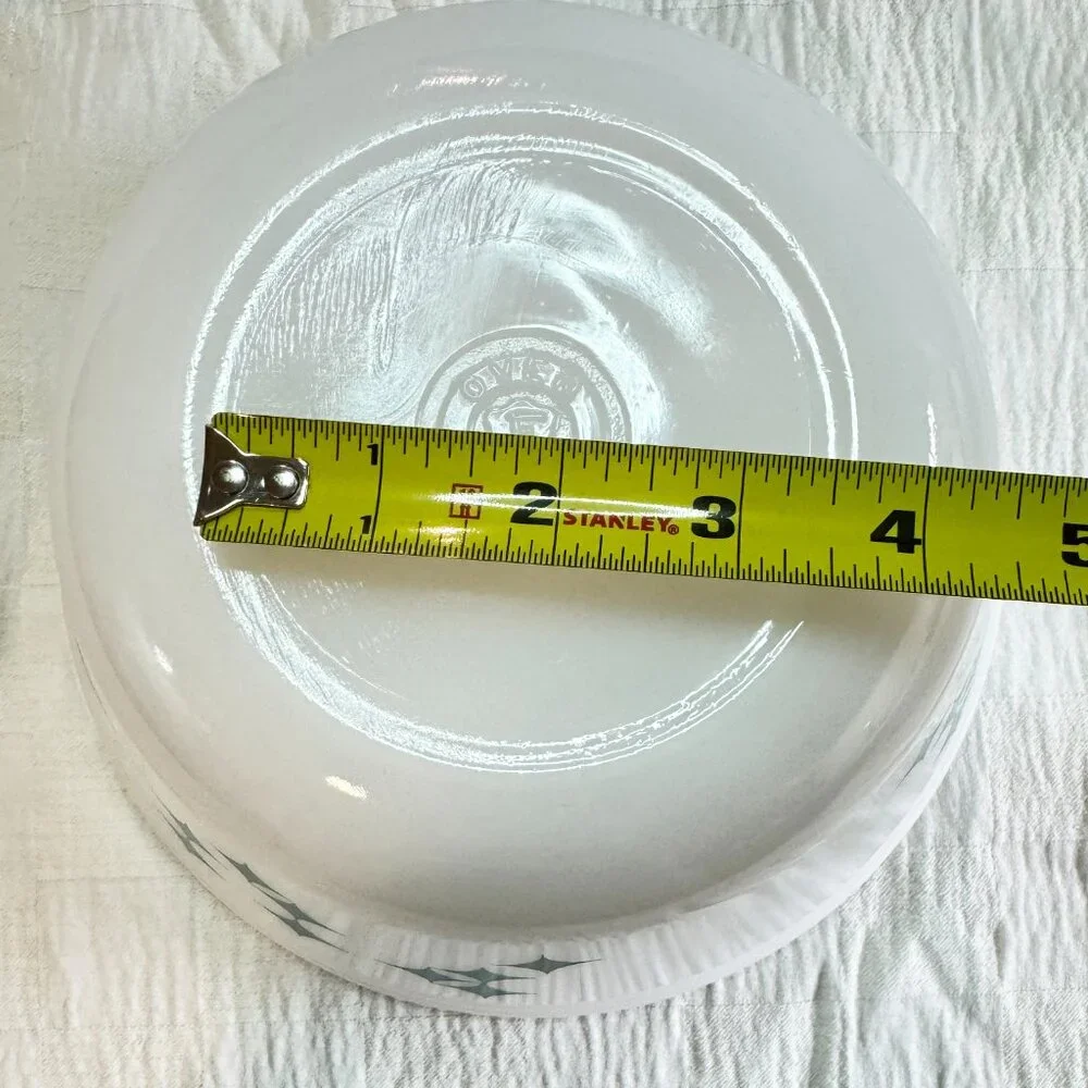 Vintage Federal Glass Mixing Bowl Oven Ware Turquoise Atomic Star MCM 3 QT - Picture 4 of 11